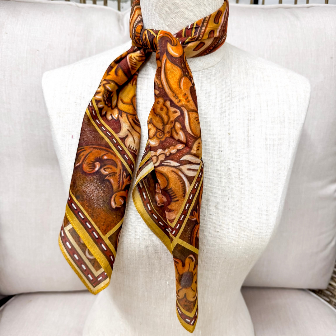 XOXO Art & Co | Tooled Leather Shorty Wild Rag - Giddy Up Glamour Boutique