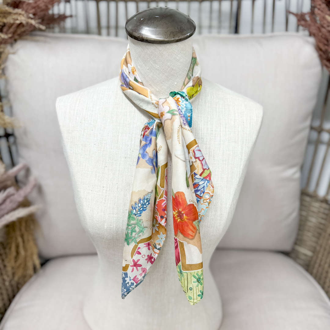 XOXO Art & Co | State Flowers Shorty Wild Rag - Giddy Up Glamour Boutique