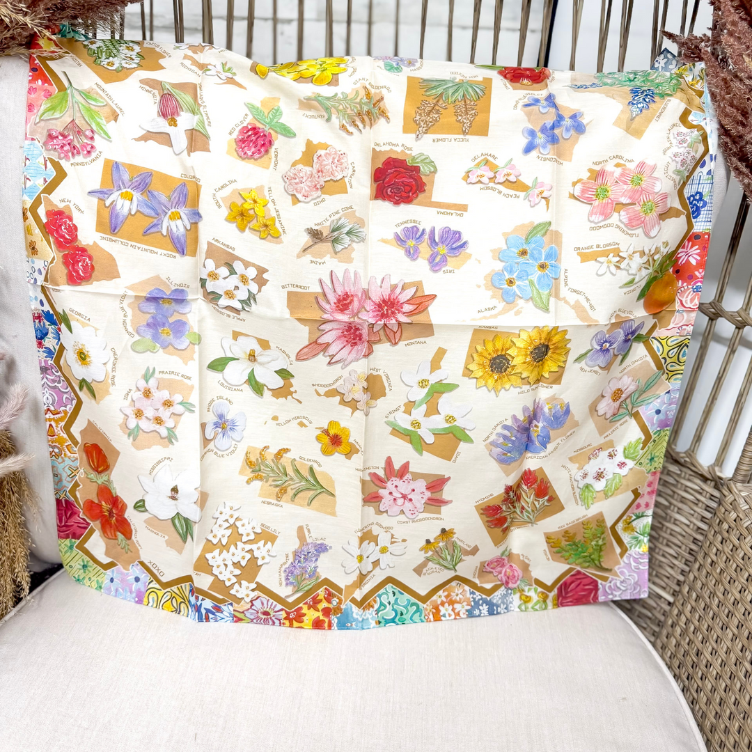 XOXO Art & Co | State Flowers Shorty Wild Rag - Giddy Up Glamour Boutique