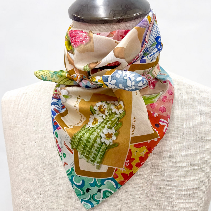 XOXO Art & Co | State Flowers Shorty Wild Rag - Giddy Up Glamour Boutique