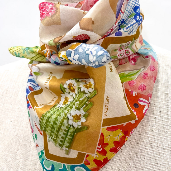 XOXO Art & Co | State Flowers Shorty Wild Rag - Giddy Up Glamour Boutique