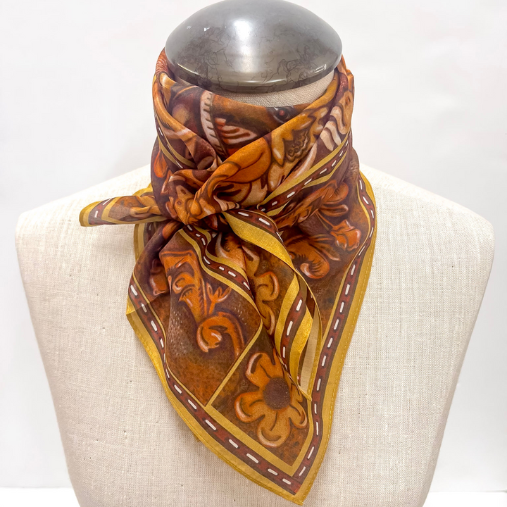 XOXO Art & Co | Tooled Leather Shorty Wild Rag - Giddy Up Glamour Boutique