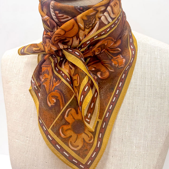 XOXO Art & Co | Tooled Leather Shorty Wild Rag - Giddy Up Glamour Boutique