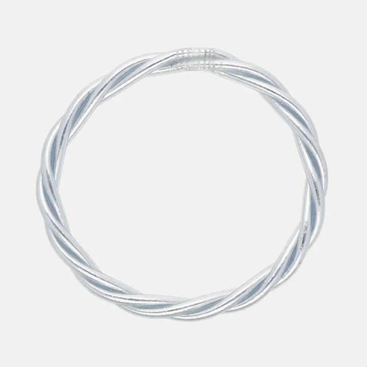 BuDhaGirl | Twist All Weather Bangle in Silver