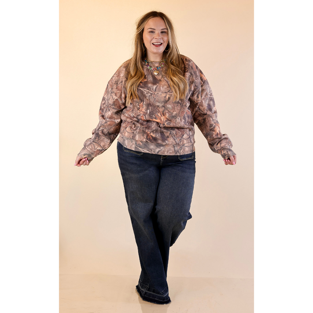 Simply Southern | Easy Does It Long Sleeve Crewneck Sweatshirt in Camouflage