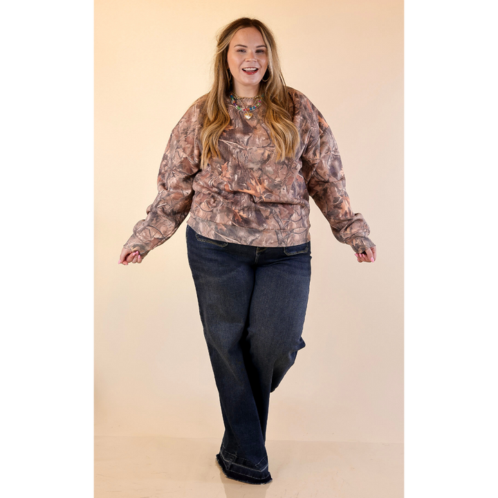 Simply Southern | Easy Does It Long Sleeve Crewneck Sweatshirt in Camouflage