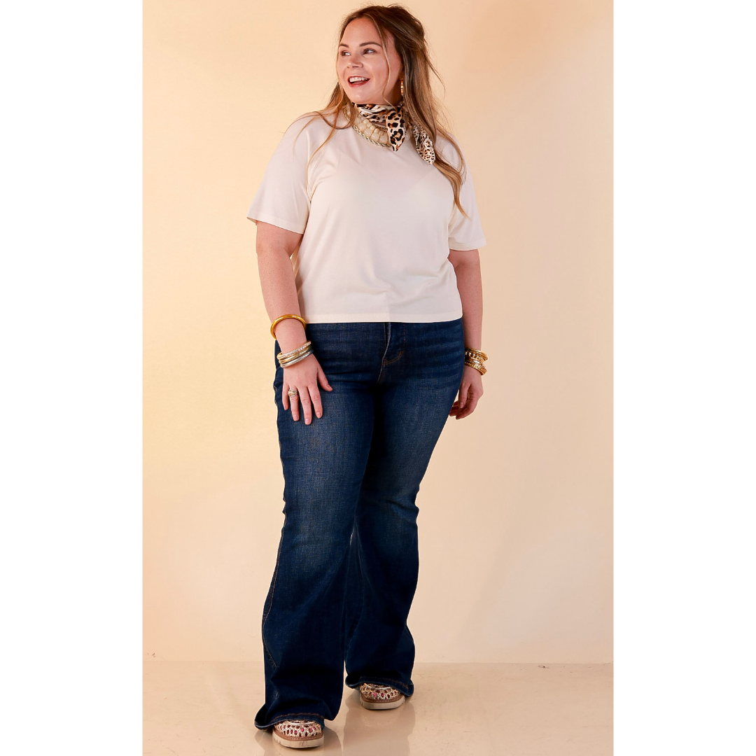 Simply Southern | Modern Comfort Relaxed Short Sleeve Knit Top in Ivory