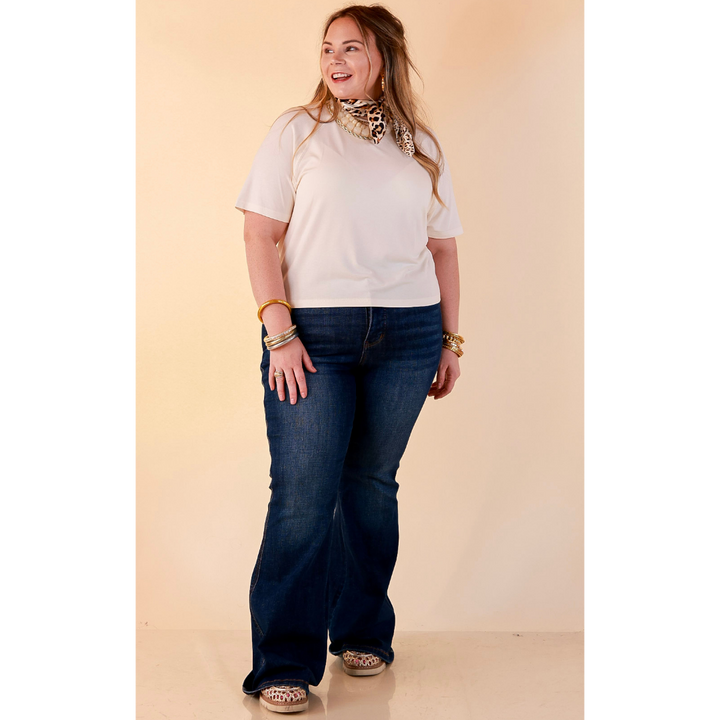 Simply Southern | Modern Comfort Relaxed Short Sleeve Knit Top in Ivory