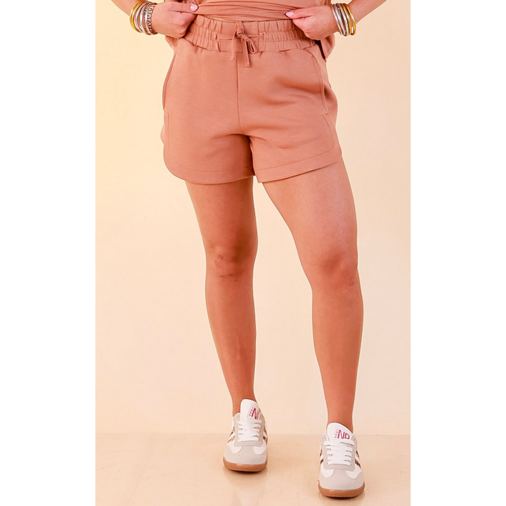 Simply Southern | Modern Staple Buttery Soft Pull-On Knit Shorts with Pockets in Mocha Brown