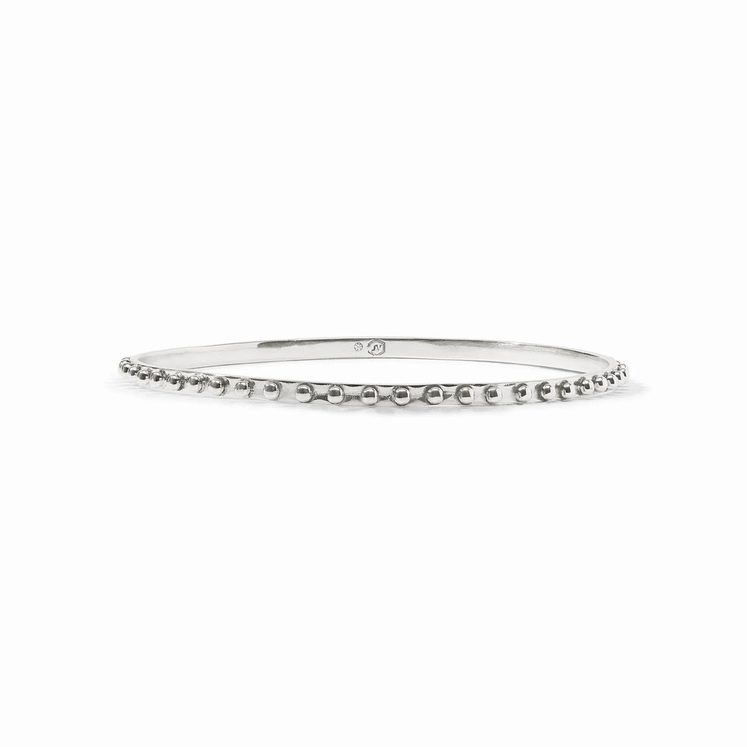 Silver bracelet on a white background