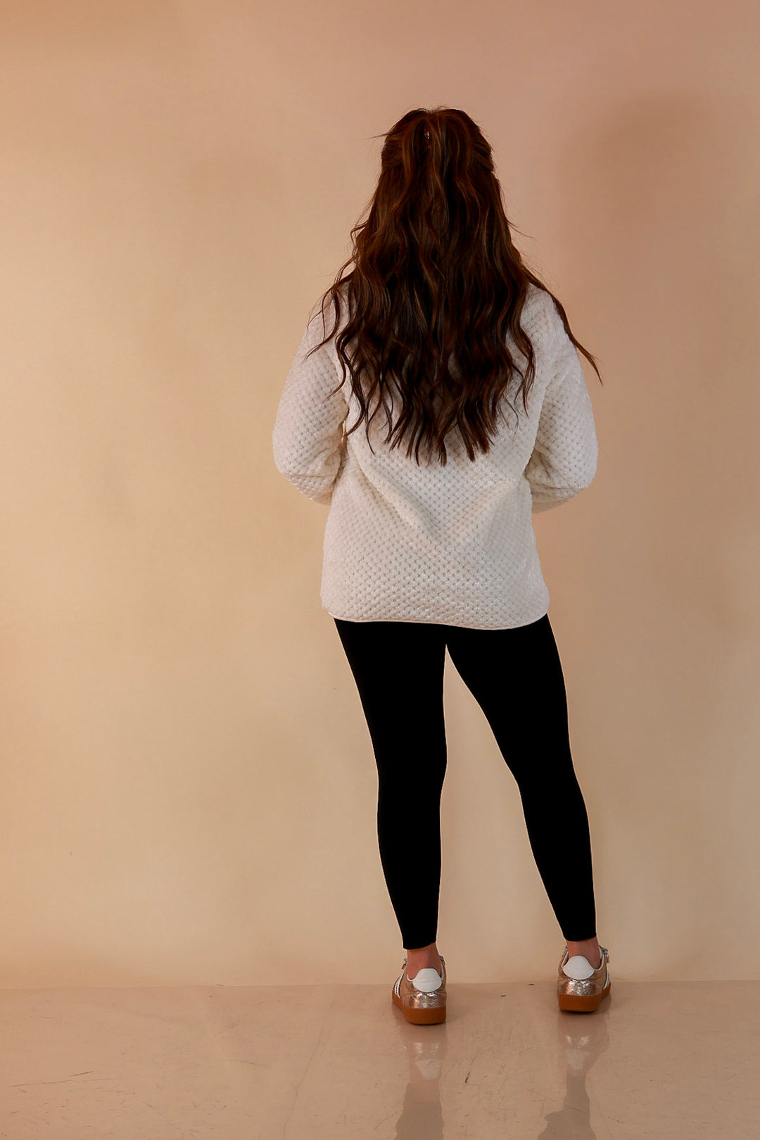 Simply Southern Soft Spot plush snap pullover in ivory