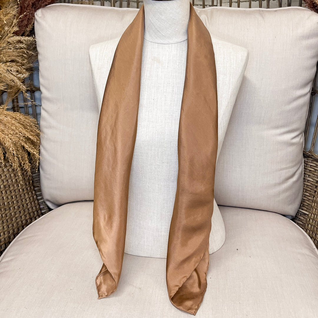 Solid Silk Wild Rag in Tan