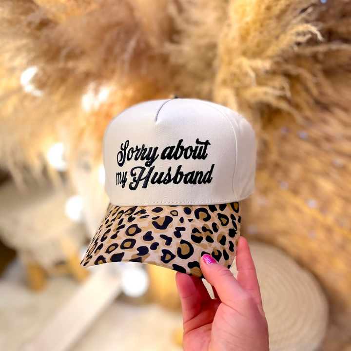 Sorry About My Husband Two Tone Canvas Trucker Cap in Multiple Color Options