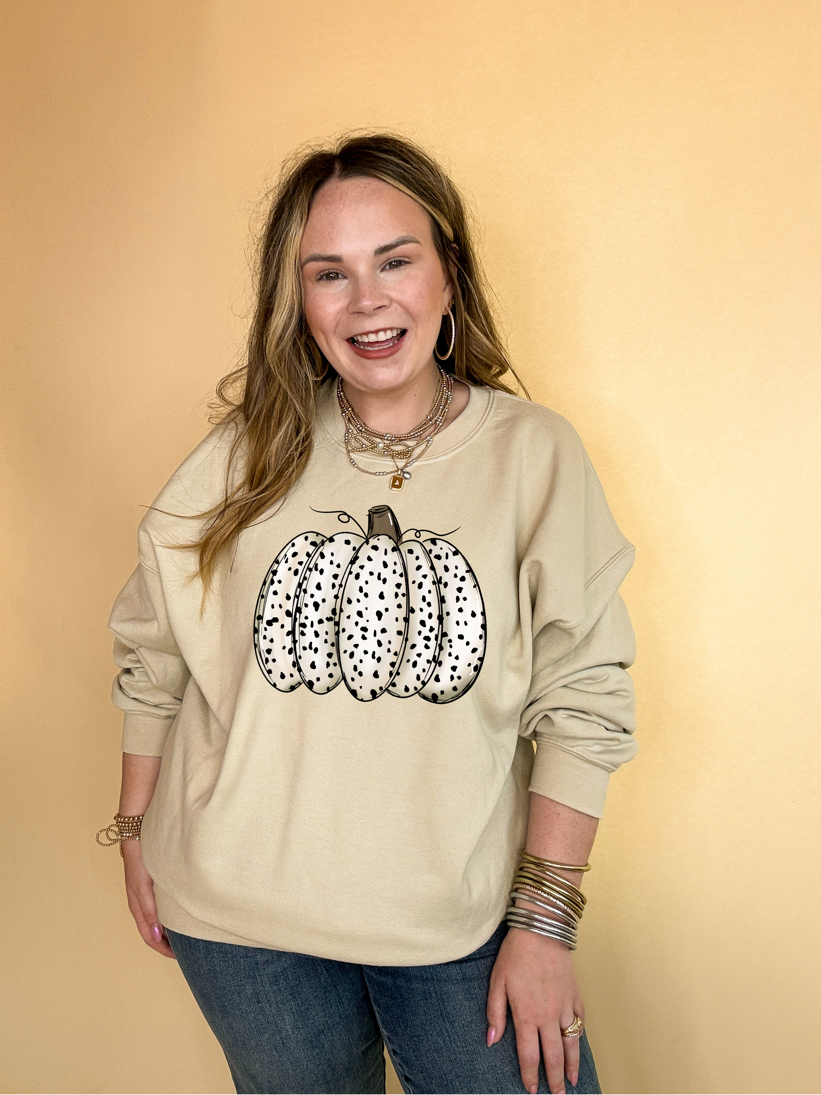 Online Exclusive | Spotted Harvest Pumpkin Graphic Sweatshirt in Multiple Color Options