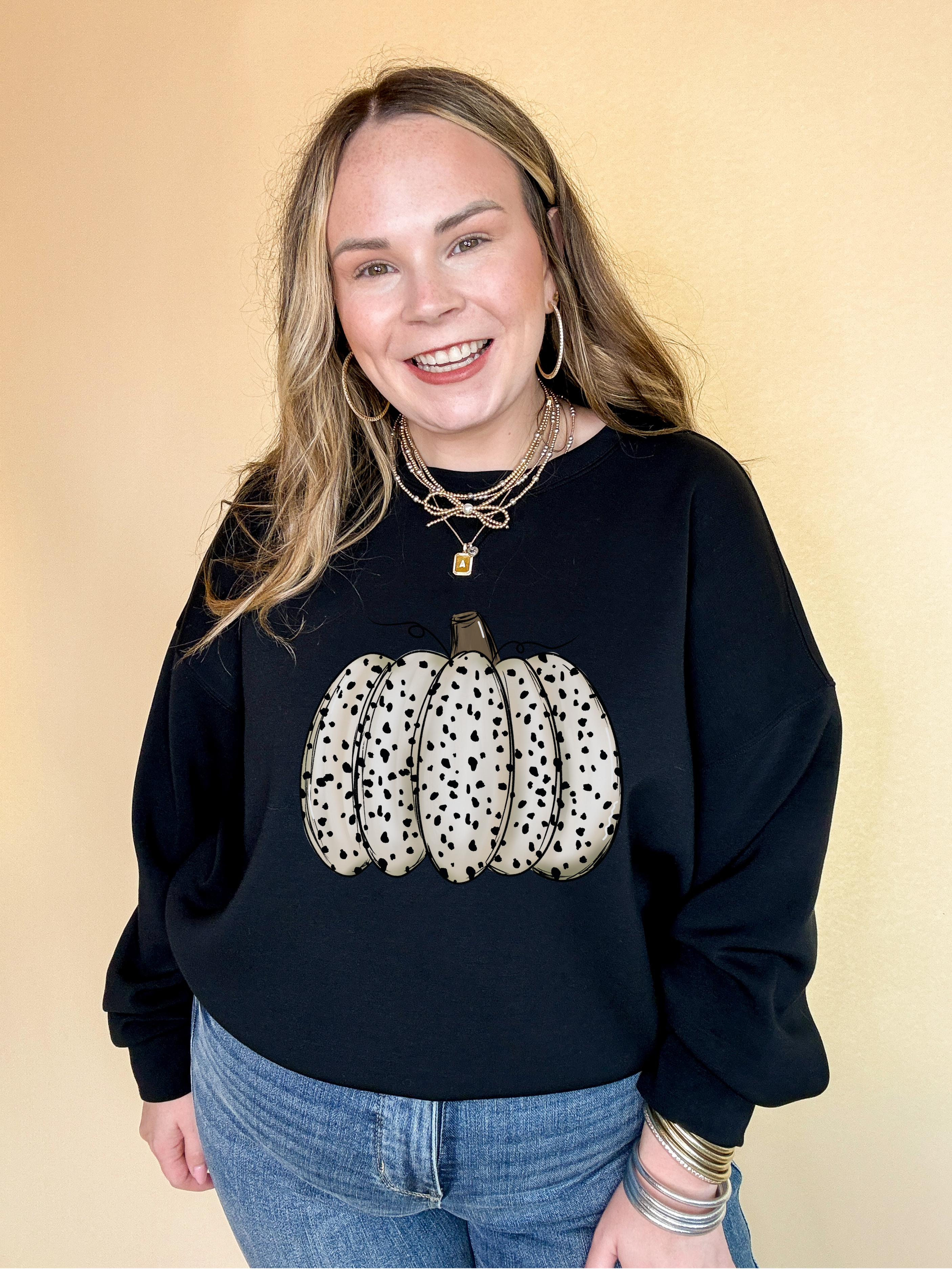 Online Exclusive | Spotted Harvest Pumpkin Graphic Sweatshirt in Multiple Color Options