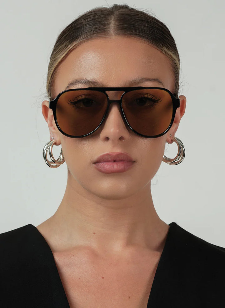 Otra Eyewear | Stevie Aviator Olive Fade Sunglasses in Black