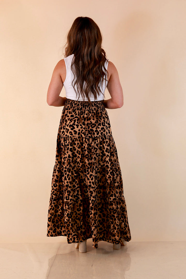 Sweet Spot tiered maxi skirt in leopard print