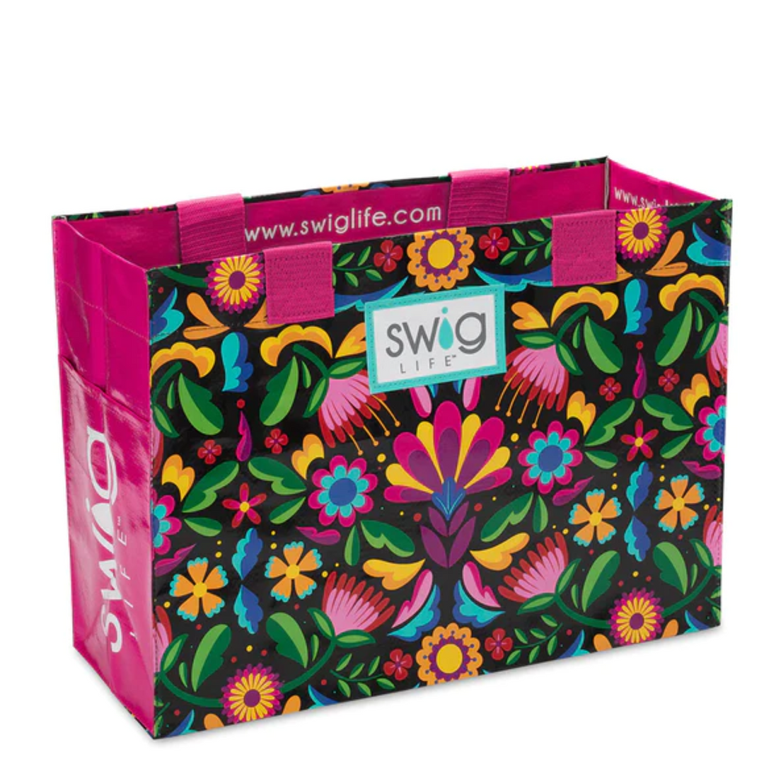 This Caliente Tote Bag by Swig is pictured on a white background.