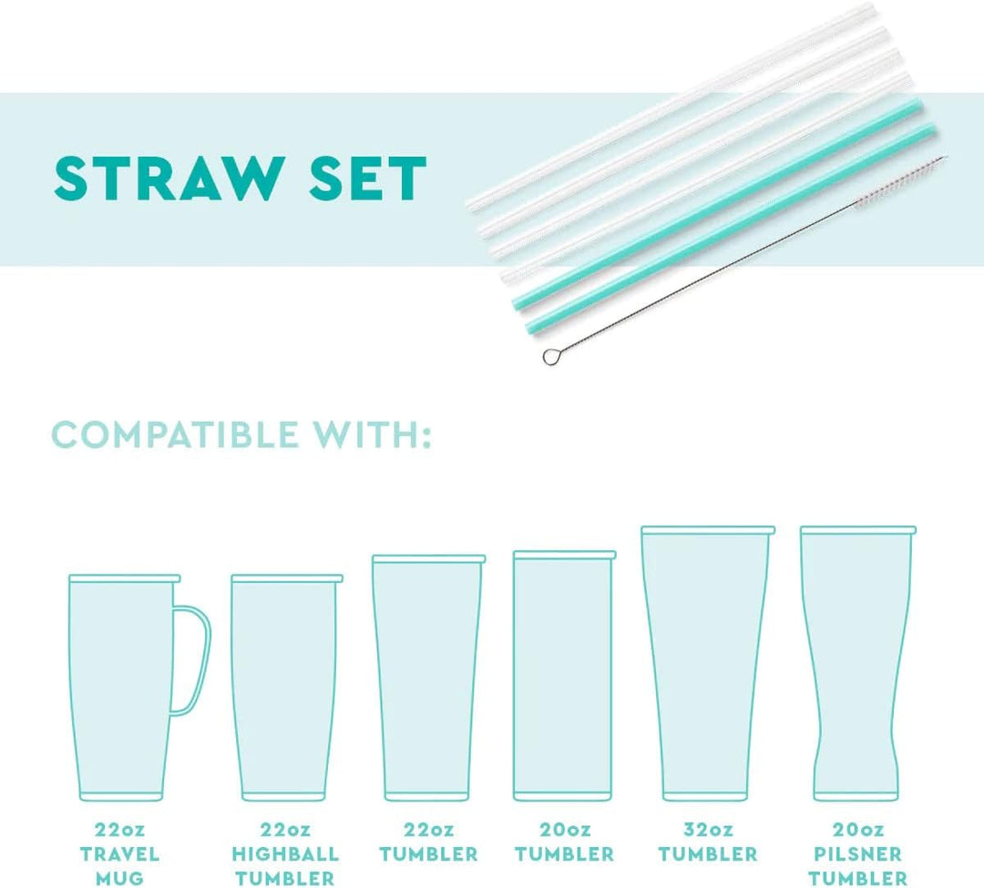 Swig | Christmas Glitter Reusable Straw Set