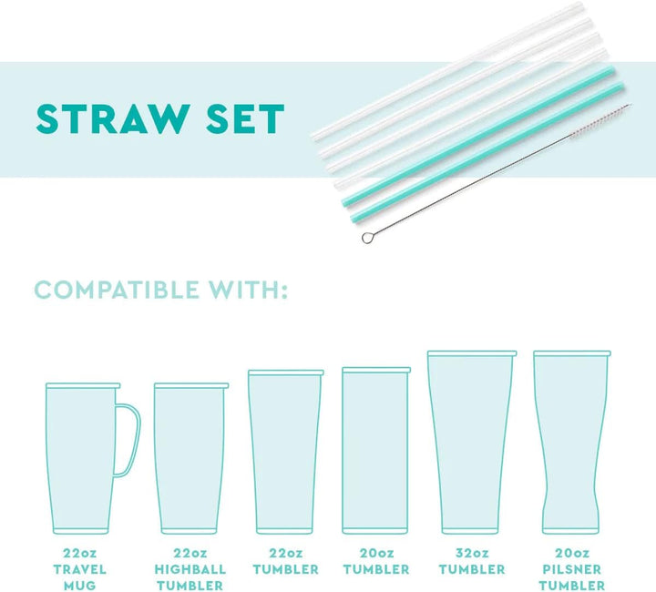 Swig | Christmas Glitter Reusable Straw Set