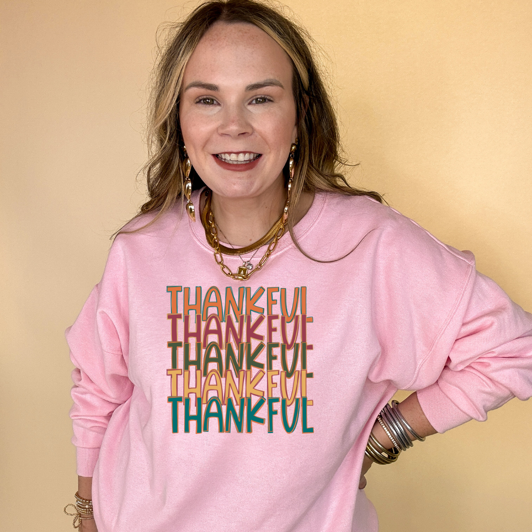 Online Exclusive | Thankful Thankful Thankful Graphic Sweatshirt in Multiple Color Options