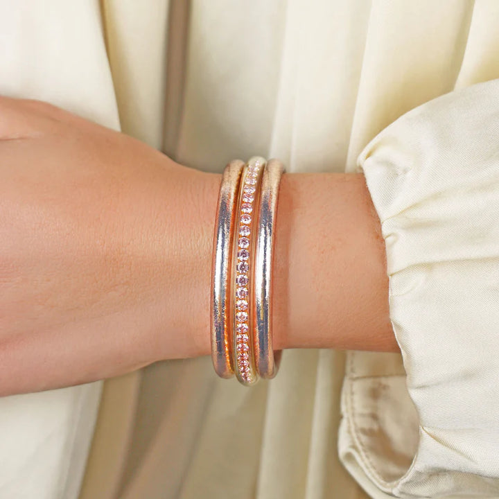 BuDhaGirl | Set of Three | The Queen Stack All Weather Bangles in Champagne