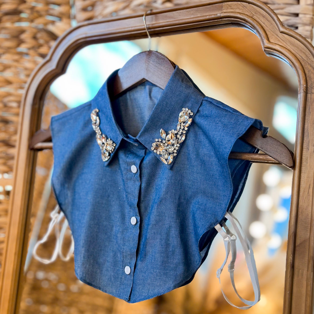 faux dress shirt collar Elevated Faux Collar Tops