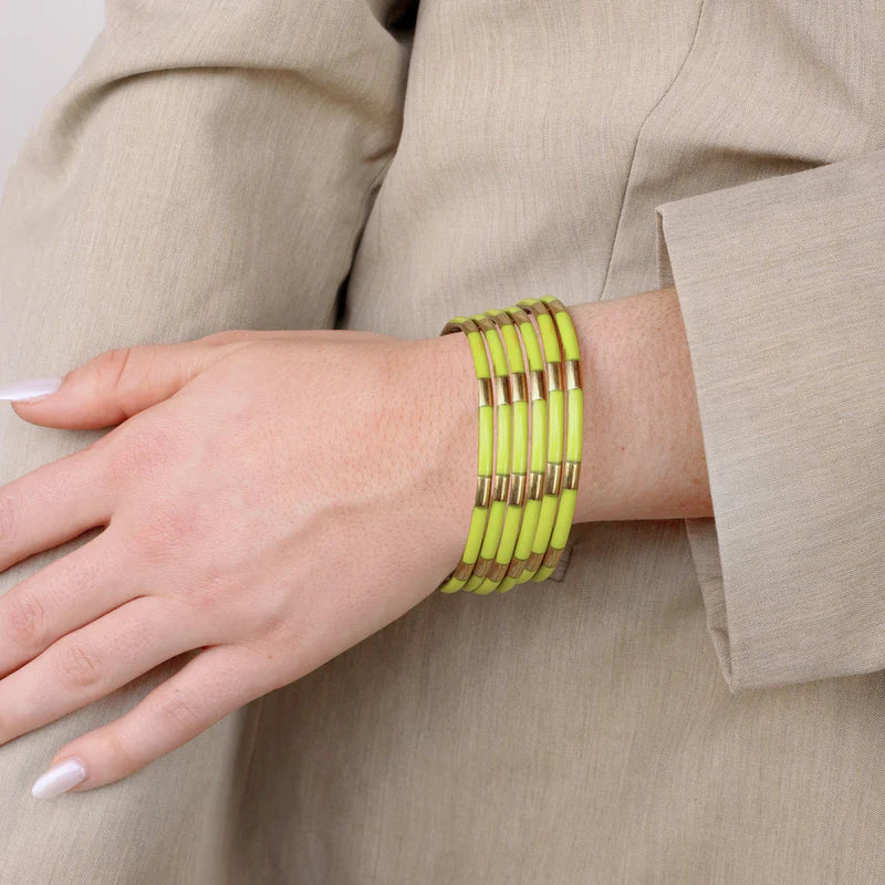 BuDhaGirl | Set of Six | Veda Bangles in Wasabi Green