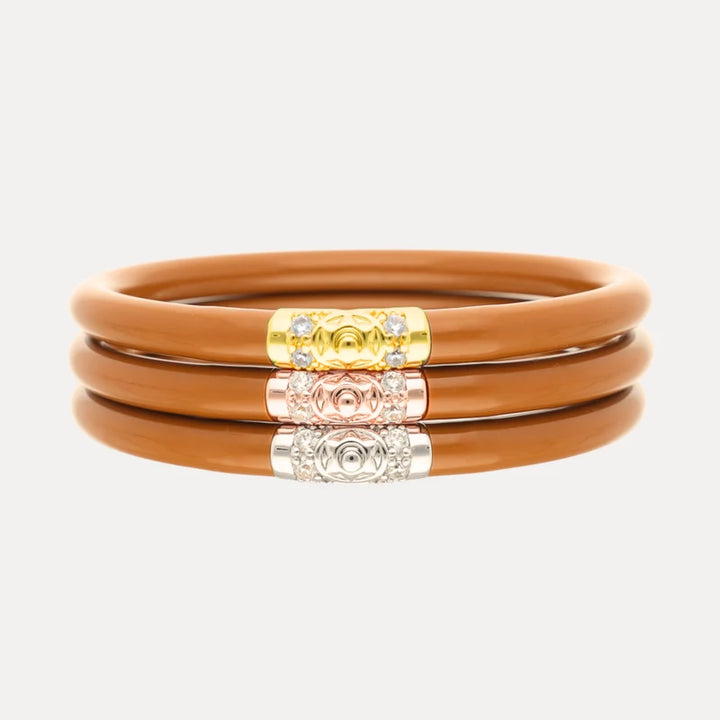 BuDhaGirl | Set of Three | Three Kings All Weather Bangles in Caramel Brown