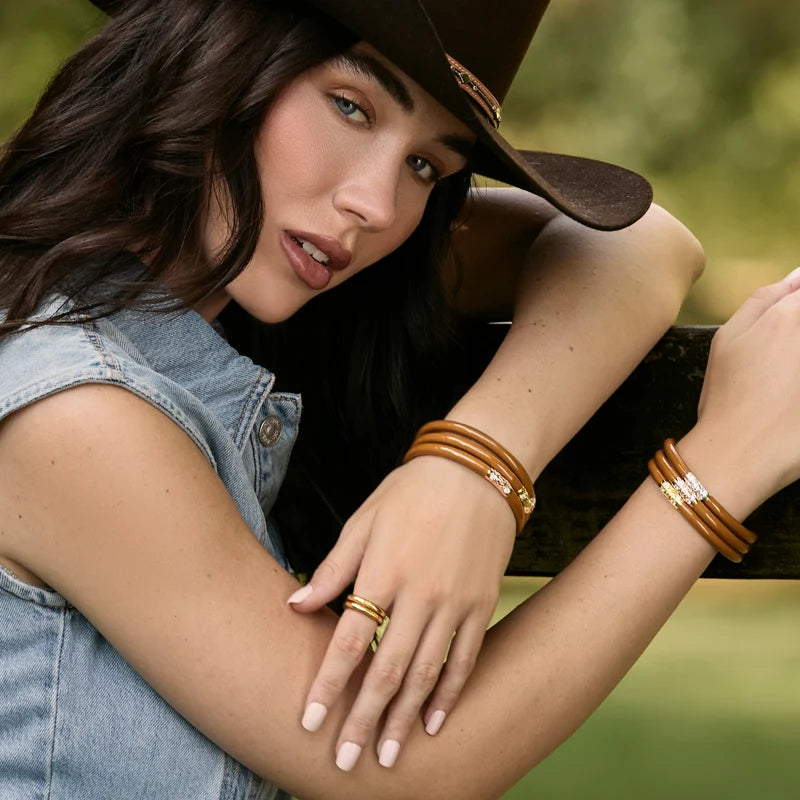 BuDhaGirl | Set of Three | Three Kings All Weather Bangles in Caramel Brown