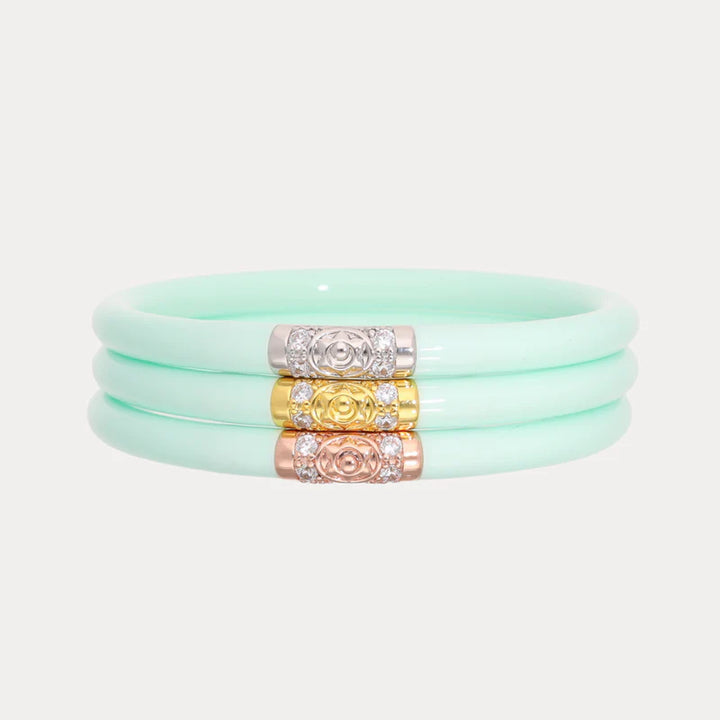 BuDhaGirl | Set of Three | Three Kings All Weather Bangles in Mint Blue