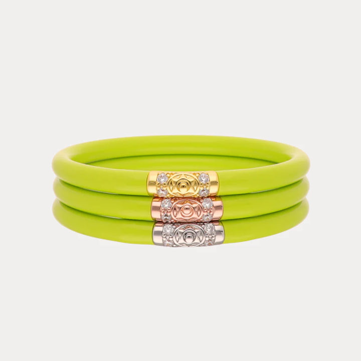 BuDhaGirl | Set of Three | Three Kings All Weather Bangles in Wasabi Green