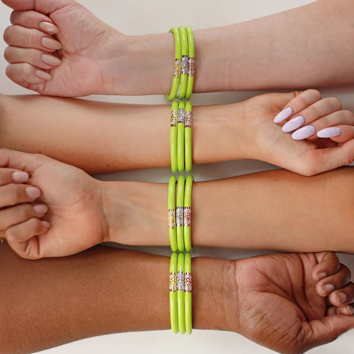 BuDhaGirl | Set of Three | Three Kings All Weather Bangles in Wasabi Green