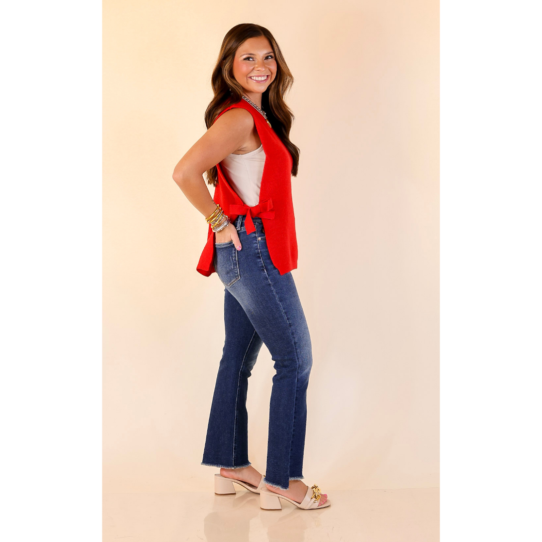 Tied and True Knit Sweater with Side Ties in Red