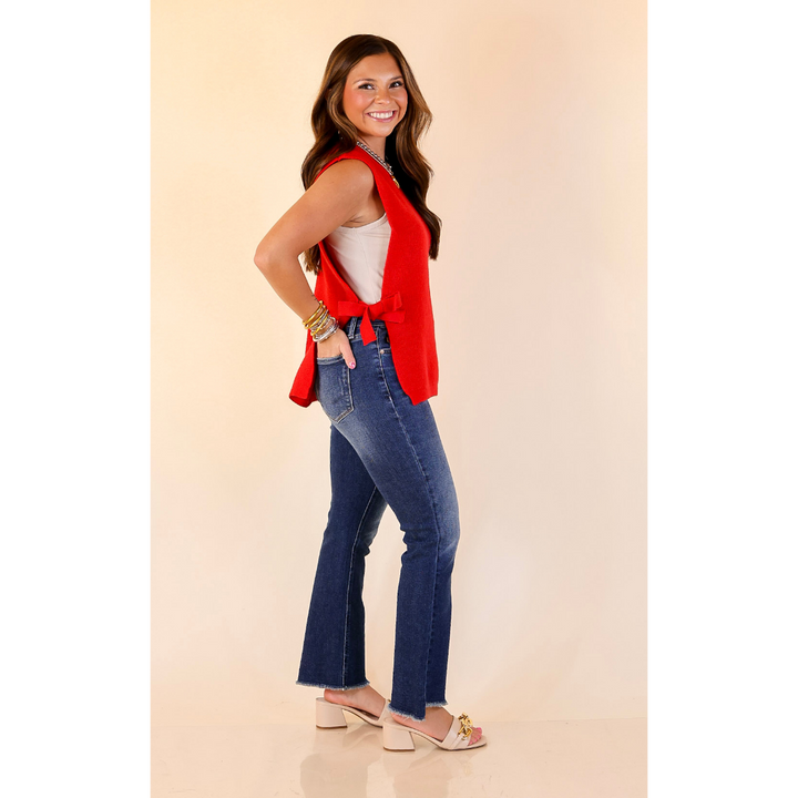 Tied and True Knit Sweater with Side Ties in Red