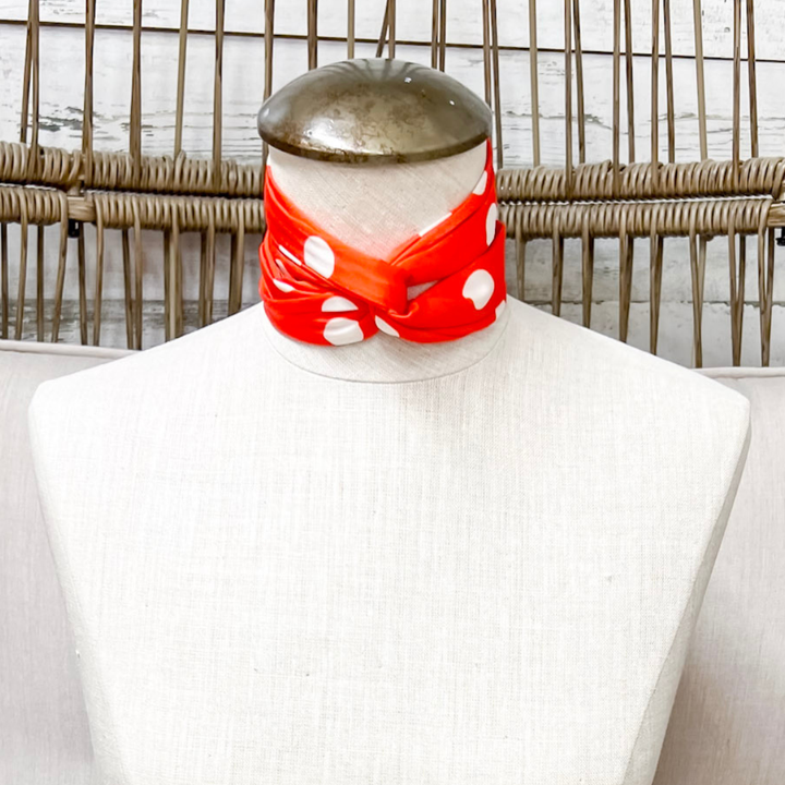 Tie it Together Polka Dot Latigo Twilly Scarf in Orange