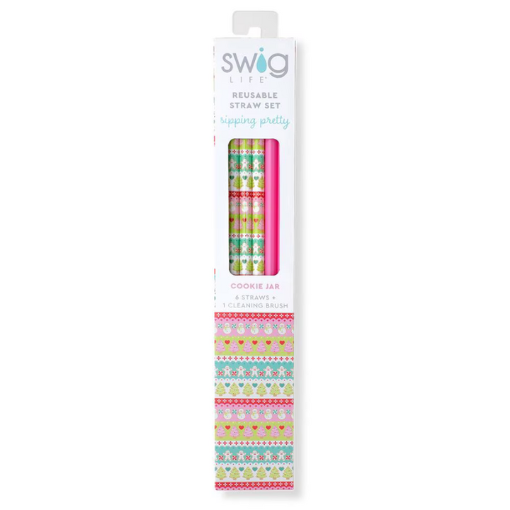 Swig | Cookie Jar + Pink Reusable Straw Set