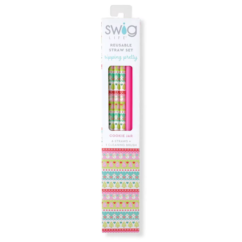 Swig | Cookie Jar + Pink Reusable Straw Set