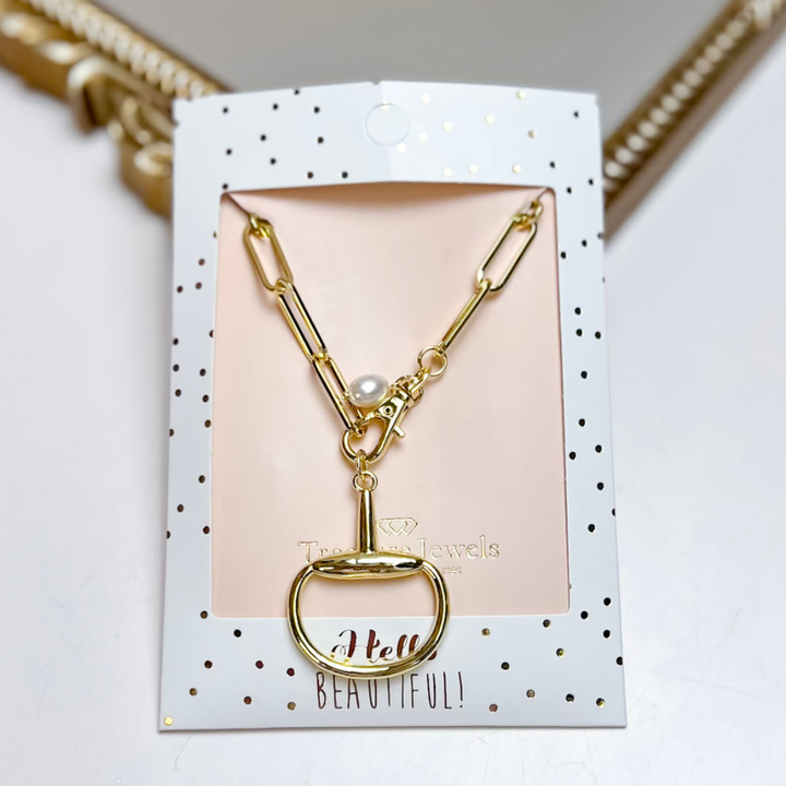 Treasure Jewels | Derby Necklace with Horse Bit Pendant in Gold