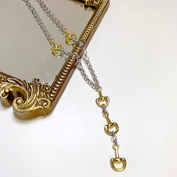 Treasure Jewels | Equestrian Charm Horse Bit Statement Pendant Necklace in Gold and Silver