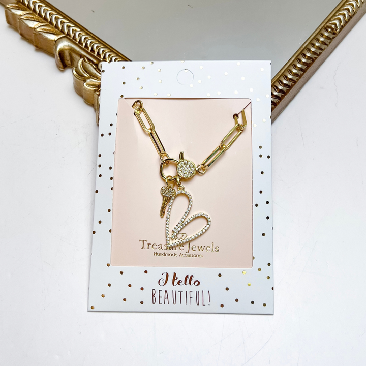 Treasure Jewels | Key to my Heart Necklace in Gold