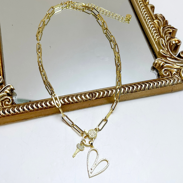 Treasure Jewels | Key to my Heart Necklace in Gold