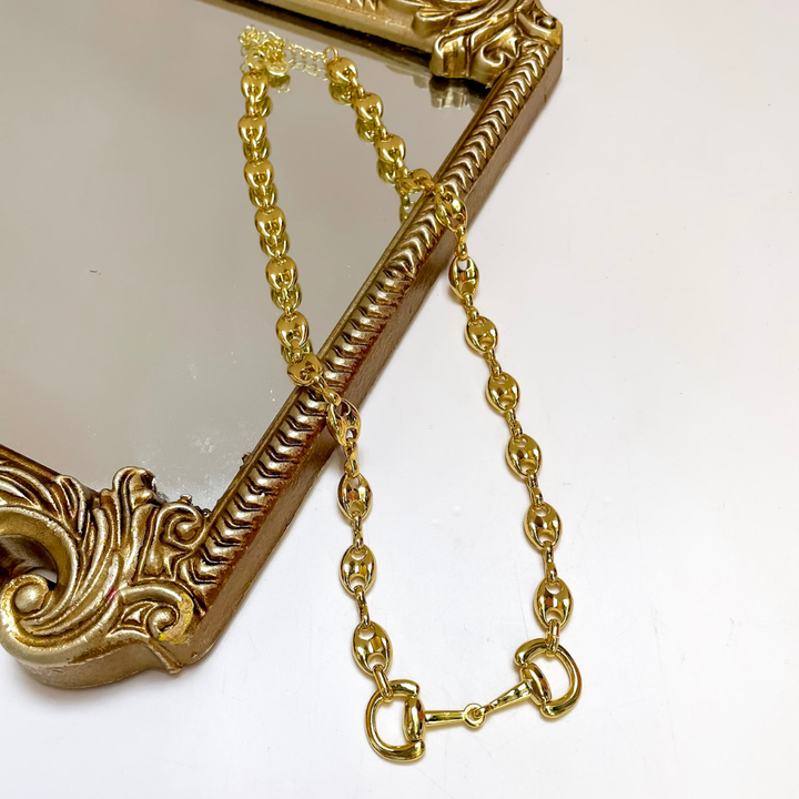 Treasure Jewels | Saddle Luxe Horse Bit Pendant Necklace in Gold