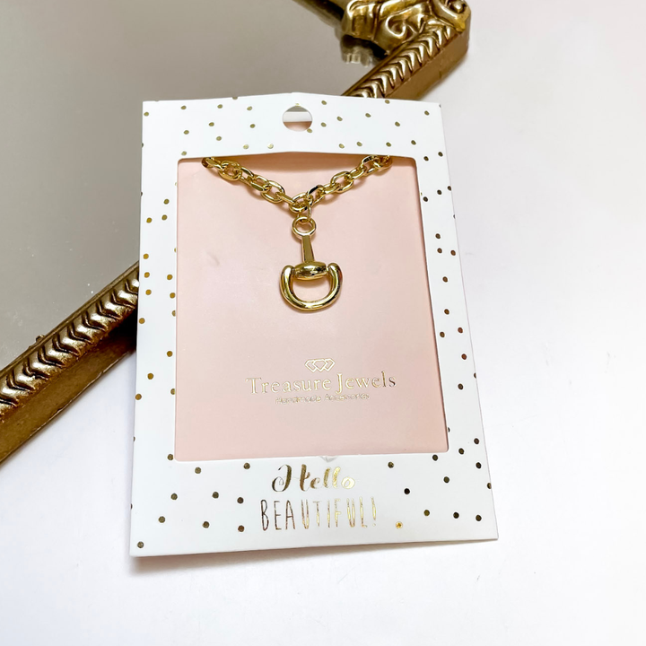 Treasure Jewels | Stable Chic Horse Bit Pendant Necklace in Gold