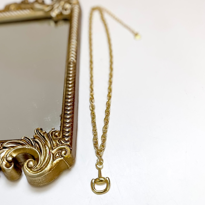 Treasure Jewels | Stable Chic Horse Bit Pendant Necklace in Gold