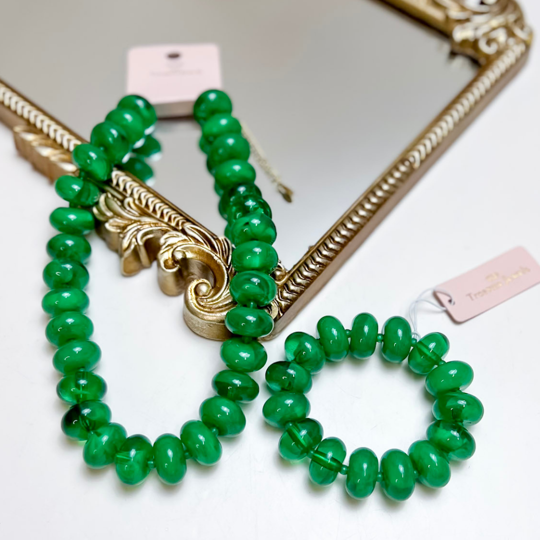 Treasure Jewels | Sugar Beads Stretch Bracelet in Green