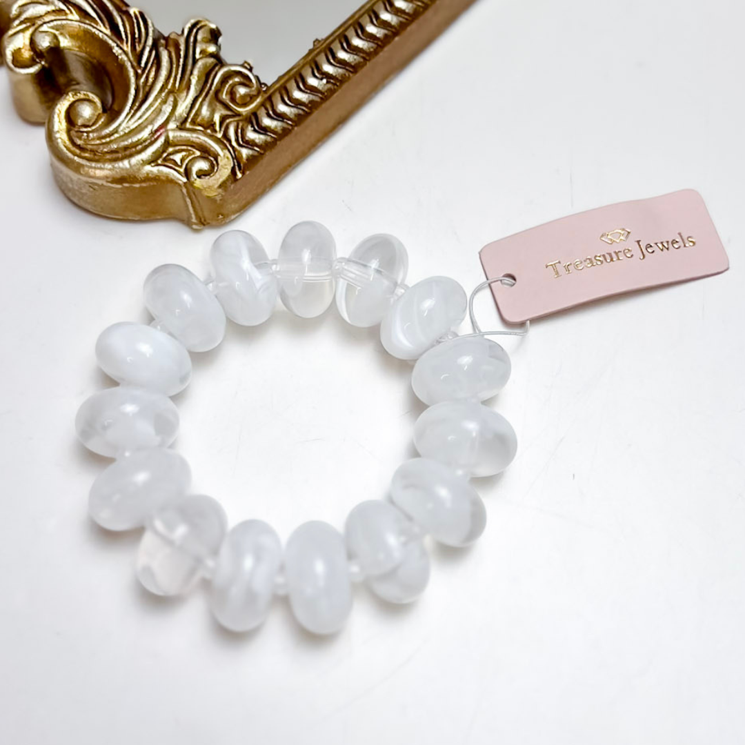 Treasure Jewels | Sugar Beads Stretch Bracelet in White
