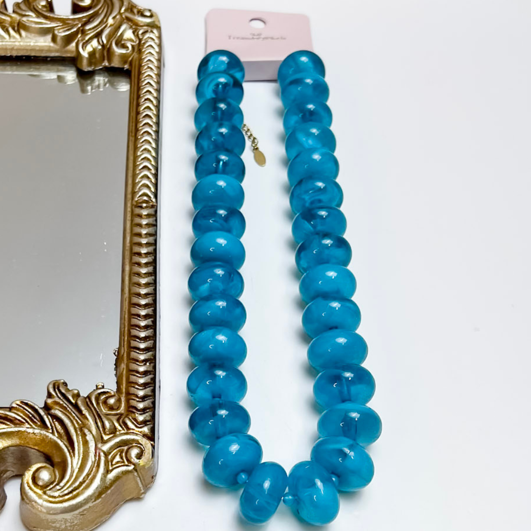 Treasure Jewels | Sugar Beads Necklace in Aqua Blue