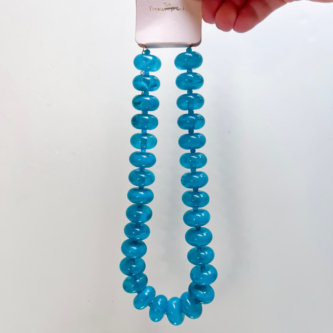 Treasure Jewels | Sugar Beads Necklace in Aqua Blue