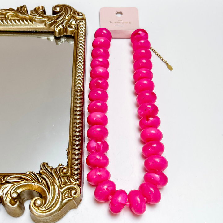 Treasure Jewels | Sugar Beads Necklace in Fuchsia Pink